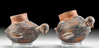 Pair of Proto Nazca Pottery Bird Vessels w/ TL