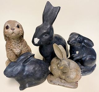 Five Rabbit Figures
