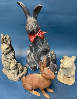 Four Garden Rabbit figures