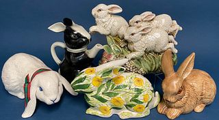 Five Ceramic Rabbits
