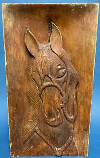Carved Horse Plaque
