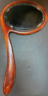 Large Mahogany Hand Mirror