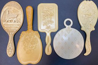 Five Celluloid Hand Mirrors