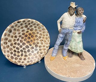 Ceramic Figure and Bowl