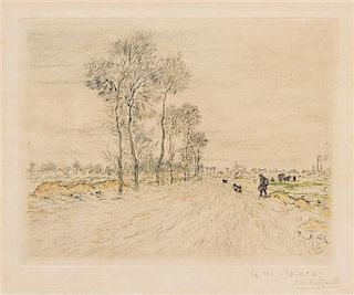 Jean Francois Raffaelli, (French, 1850-1924), La route aux grands arbes