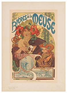 Alphonse Mucha, (Czech, 1860-1939), Bieres de la Muse (pl. 182 from Maitres de l'Affiche), 1899