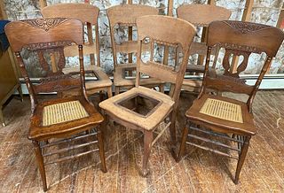 Six Oak Chairs
