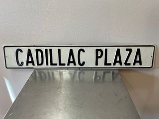 Cadillac Plaza Street Sign 