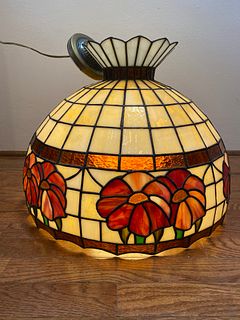 Antique Stained Glass Hanging Fixture