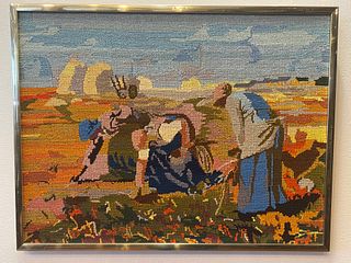 Embroidery of African American in Fields by Florence Greenberg 