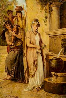 Heva Coomans, (Belgian, fl. 1883-1890), Woman at the Water Well