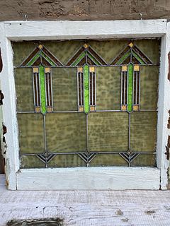 Chicago Bungalow Arts & Crafts Stained Glass Window