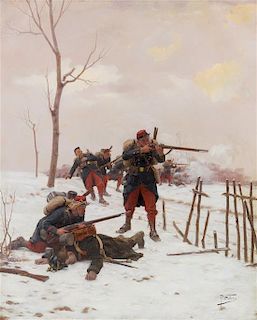 * Paul Louis Narcisse Grolleron, (French, 1848-1901), Battle Scene,1882