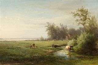 * Hendrick-Dirk Kruseman Van Elten, (Dutch, 1829-1904), Landscape with Cows