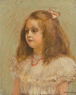 Attributed to Jean-Francois Rafaelli, (French, 1850-1924), Portrait of a Young Girl