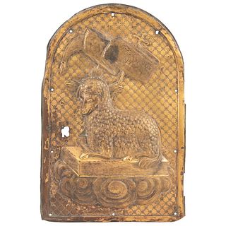 Puerta de sagrario  México, principios del SXIX Relieve en bronce. 43 x 29 cm