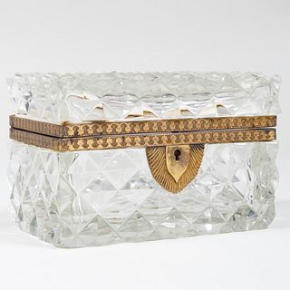 Continental Gilt-Metal-Mounted Cut Glass Table Box