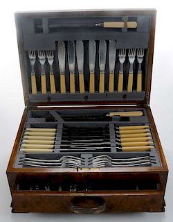 Cased set of Silver-Plate and