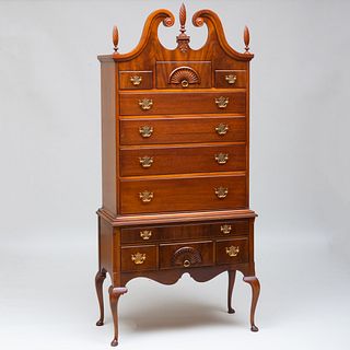 Chippendale Style Mahogany Highboy, of Recent Manufacture