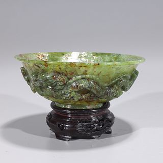 Chinese Carved Hardstone Bowl