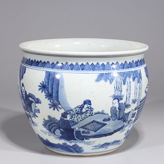 Chinese Blue & White Kangxi Style Vase