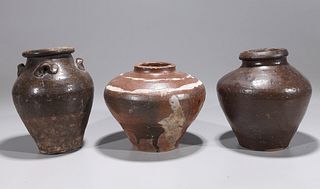 Group of Three Antique Chinese Ceramic Jars