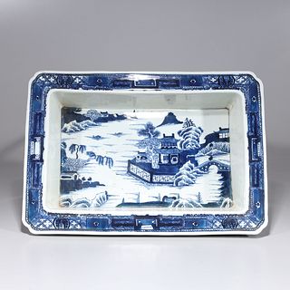 Chinese Blue & White Porcelain Basin