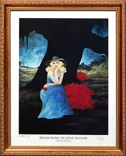 George Rodrigue (1944-2013), "Reflections of Jolie Blond," print, pen marked Artist's proof lower left margin, pen signed lower right margin, presente