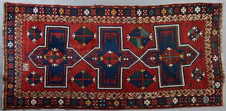 Shiraz Wool Runner, dated 1753, 4' 1 x 8' 7. Provenance: Palmira, the Estate of Sarkis Kaltakdjian (Sarkis Oriental Rugs), Prairieville, Louisiana.