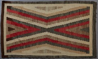 Native American Carpet, perhaps Navaho, 3' 2 x 5' 3. Provenance: Palmira, the Estate of Sarkis Kaltakdjian (Sarkis Oriental Rugs), Prairieville, Louis