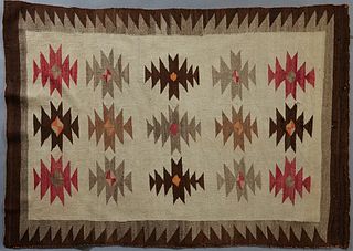Native American Carpet, perhaps Navaho, 3' 5 x 4' 10. Provenance: Palmira, the Estate of Sarkis Kaltakdjian (Sarkis Oriental Rugs), Prairieville, Loui