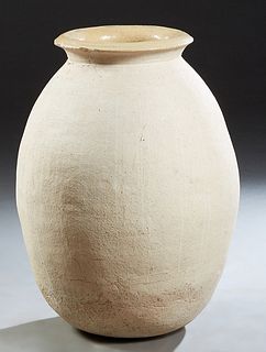 Large Earthenware Baluster Oil Jar, with a glazed neck, H.- 31 1/2 in., Dia.- 24 in. Provenance: Palmira, the Estate of Sarkis Kaltakdjian (Sarkis Ori