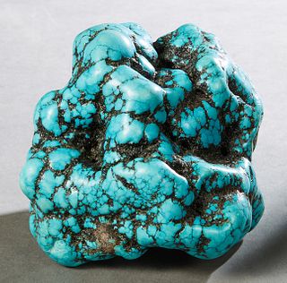 Large Natural Turquoise Nugget, H.-3 3/4 in., W.- 4 in., D.- 4 1/2 in.