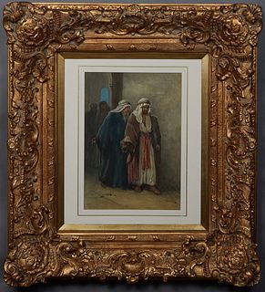 Evelyn Stuart Hardy (1866-1935, British), "Old Bedouin Man," 20th c., watercolor on paper, signed lower left, presented in a gilt frame, H.- 19 1/8 in