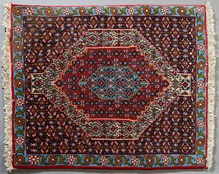 Bijar Carpet, 2' 6 x 3'5. Provenance: Palmira, the Estate of Sarkis Kaltakdjian (Sarkis Oriental Rugs), Prairieville, Louisiana.