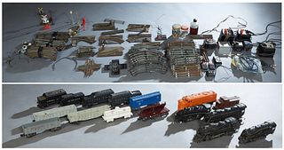 Group of Lionel Trains, consisting of a locomotive, #490; a locomotive, #2037; a locomotive, #2046; another locomotive, unnumbered; a Union Pacific lo