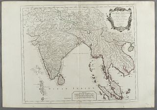 "INDIAS ORIENTALES", map belonging to the "Atlas Universel, dressé sur les meilleures cartes modernes", second half of the 18th century. 
Illuminated 