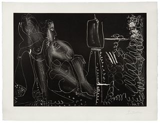 Pablo Picasso - Peintre a son chevalet avec deux femmes