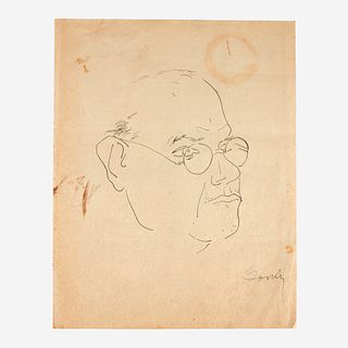 Arshile Gorky (American, 1904-1948) Portrait of David Burliuk