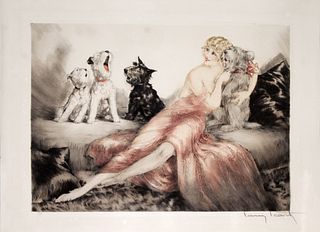 Louis Icart - Perfect Harmony Original Engraving, Hand Watercolored by Icart