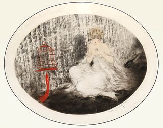 Louis Icart - The Preferred One  Original Engraving, Hand Watercolored by Icart
