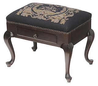Queen Anne Style Mahogany Needlepoint-