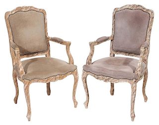 Pair Louis XV Style Faux-Painted and
