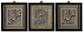 Three Chinese Silk Embroideries
