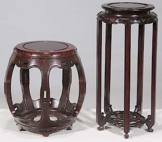 Two Chinese Urn or Plant Stands