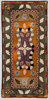 Antique American Hooked Rug: 2'2" x 4'6" (66 x 137 cm)