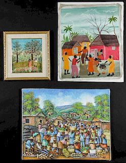 3 Folk Paintings by Various (20th c.) Artists
