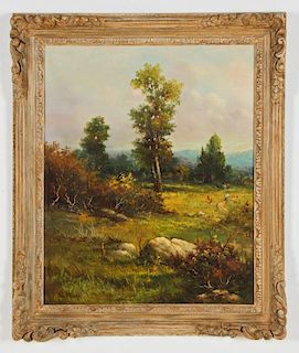 Thos. Brooks (19/20th c.) Landscape Oil Painting