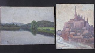 2 Old Landscape Oil Paintings