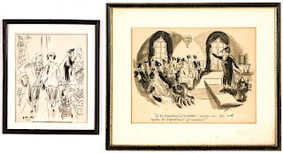 Two Original Illustrations (American, Mid 20th c.)